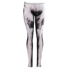 ALEXANDER McQUEEN 2012 Abstract X-Ray Skeleton Print Leggings Black White