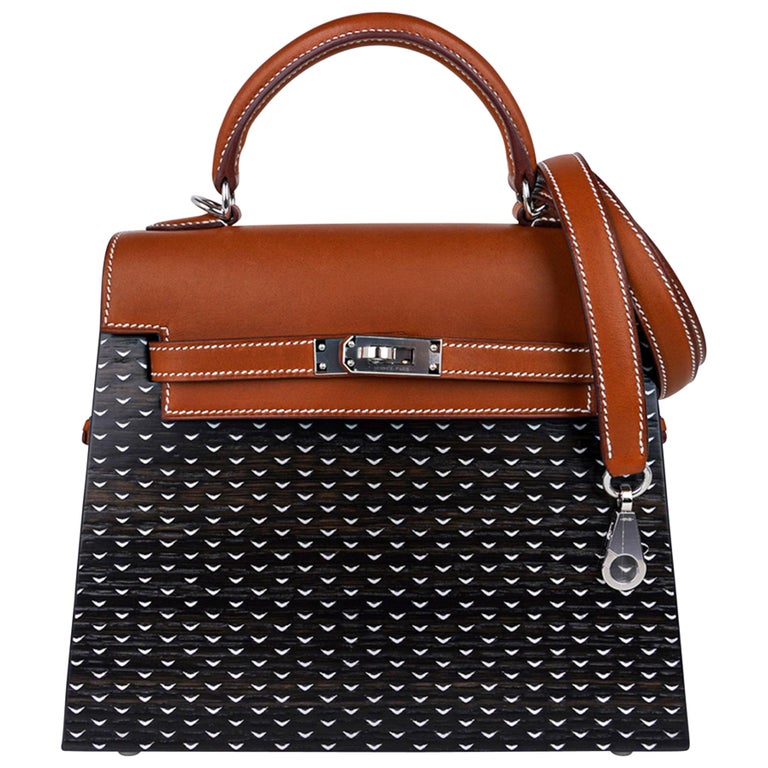 Hermes Kelly Kellywood 22 cm Wood Kelly Barenia Leather Limited Edition For Sale