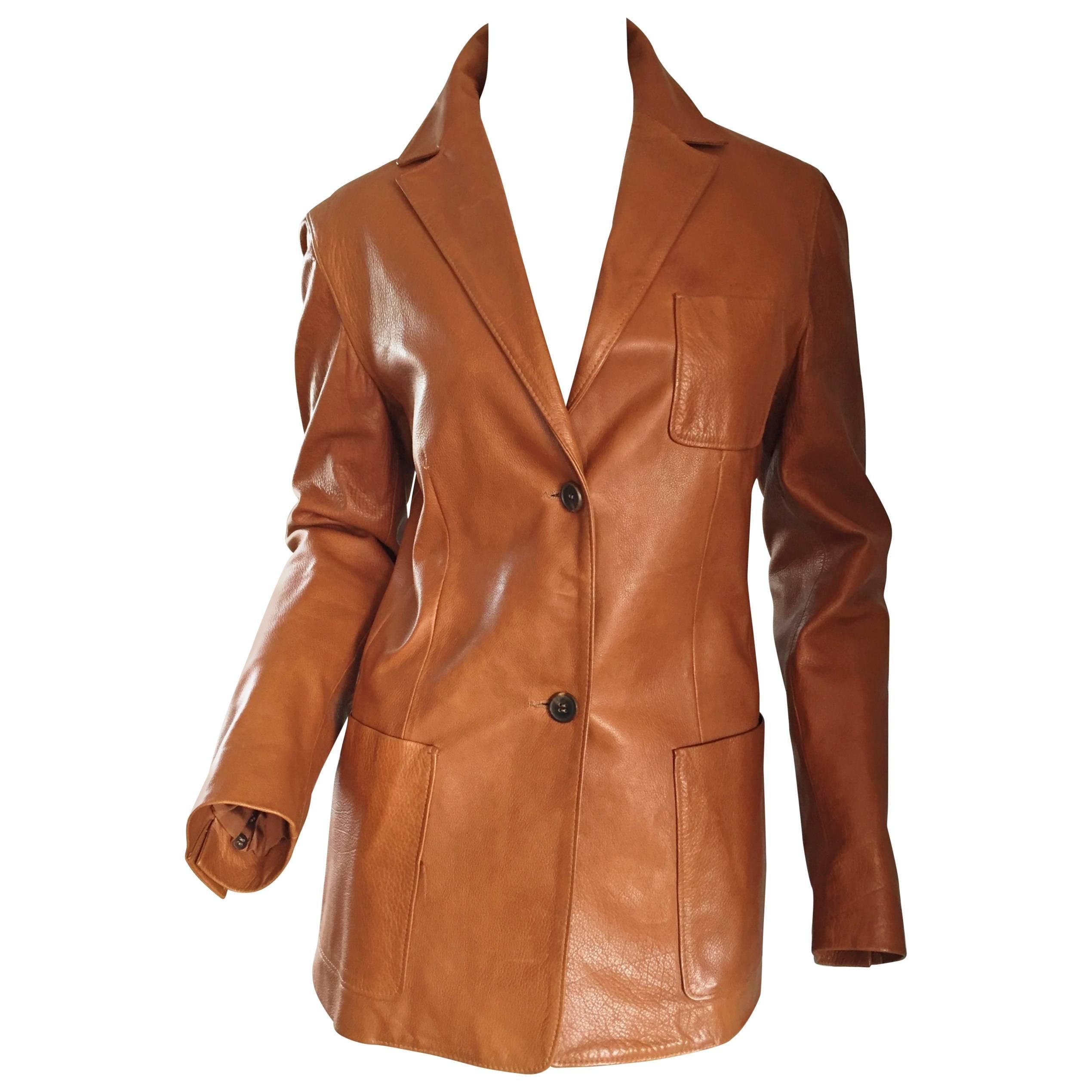 Louis Vuitton Leather Jacket With Pockets - 13 For Sale on 1stDibs