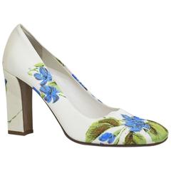 Prada silk floral pumps sz 38.5, c.1990s 2