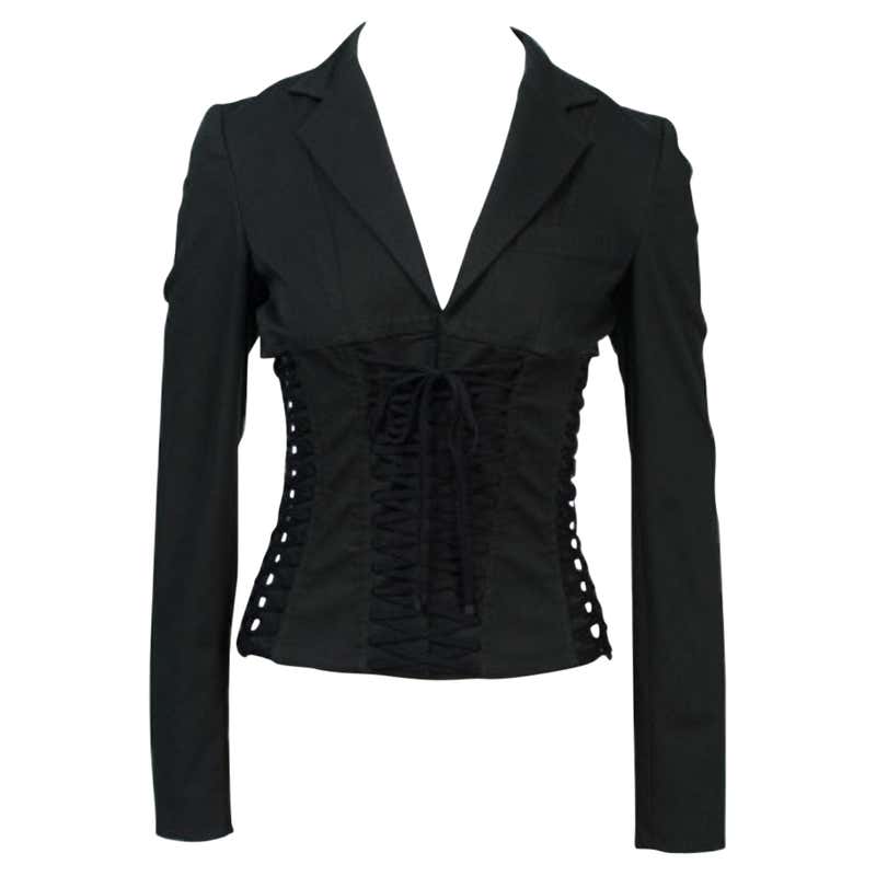 Alexander McQueen BLACK LEATHER JACKET 38 - 2 For Sale at 1stDibs ...