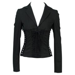 DOLCE and GABBANA c.2007 MARTINI Black Velvet Three Button Blazer ...