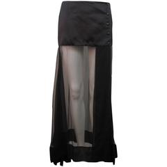 Chanel SS 2002 Black Sheer Runway Skirt