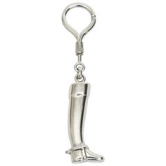 Vintage Italian Gucci Chromed Silver-Plate Stirrup Boot key Chain
