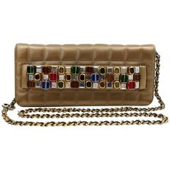 Chanel Paris Byzance Bronze Leather Jeweled Evening Bag 3