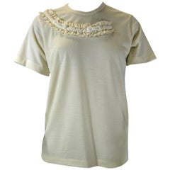 Comme Des Garcons Ruffle Neck Wool T-Shirt