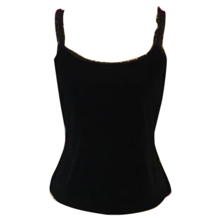Moschino Jeans Black Stretch Velvet Top Nwt For Sale at 1stDibs