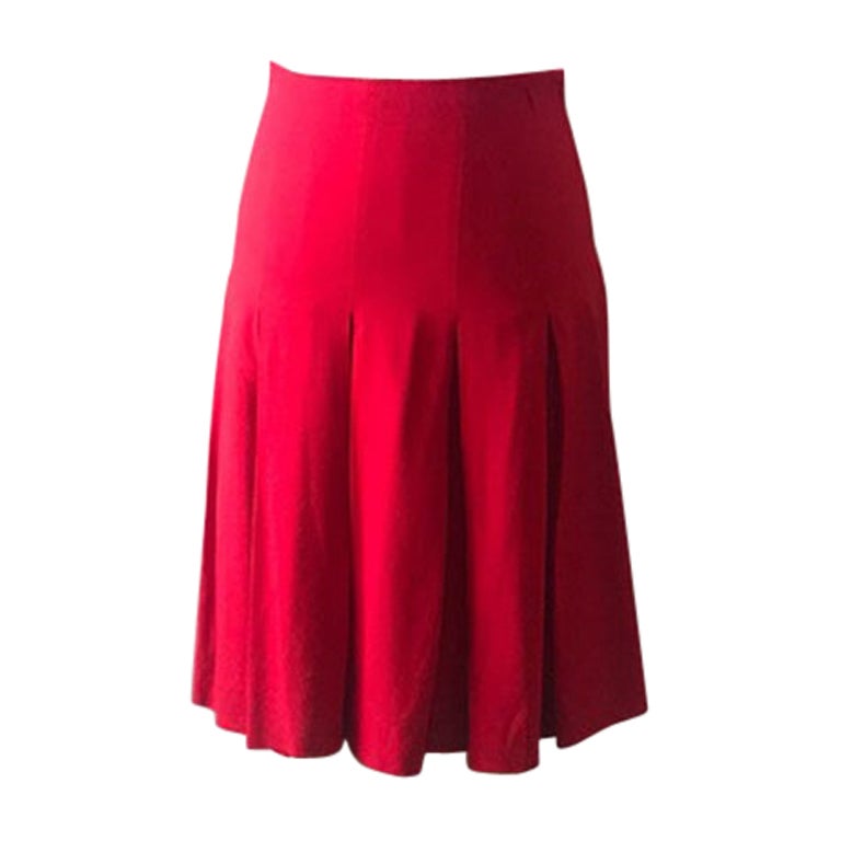 Moschino Cheap Chic Red Pleated Skirt