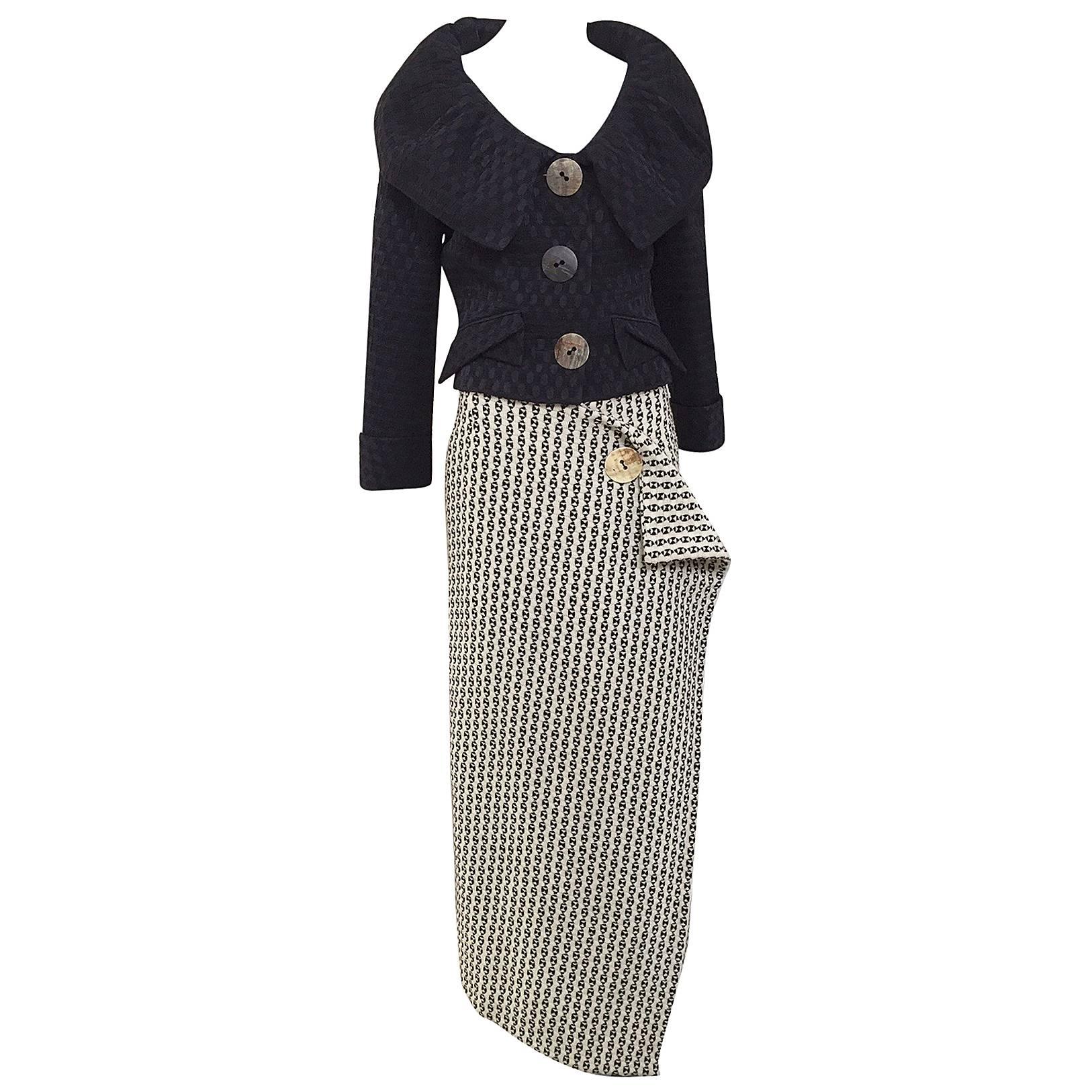 Vintage  John Galliano jacket and wool skirt set