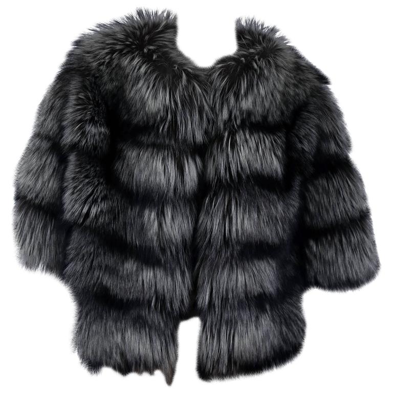 Argiriou Black and Grey Fox Fur Jacket For Sale at 1stDibs | argiriou furs
