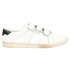 SAINT LAURENT white leather CLASSIC COURT VELCRO Sneakers Shoes 39