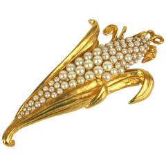 Karl Lagerfeld Pearl Corn Brooch