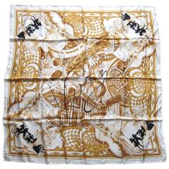Silk Escada Musical themed Scarf Never worn New Old Stock 1980s 12