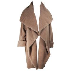 DONNA KARAN Circa 1990's Oversized Plush Nude Draped Coat size 4-6
