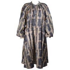 LAURA BIAGIOTTI 1980's Silk Brown and Blue Print Coat