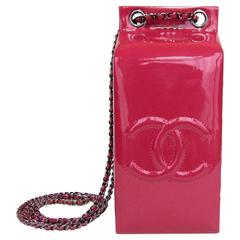 Used CHANEL Milk Bottle Bag Pink Patent Leather Limited Edition Full Set