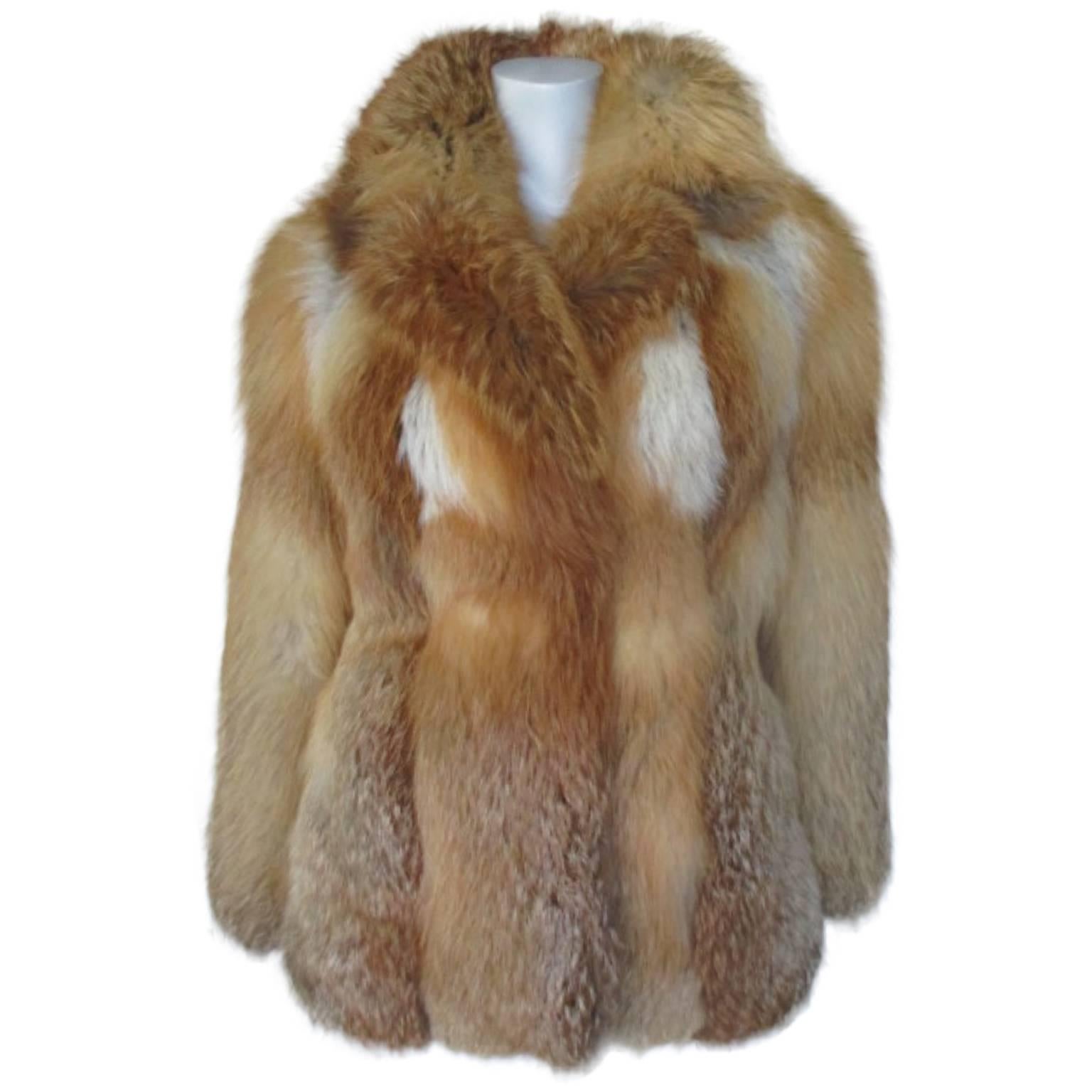 Red fox fur jacket