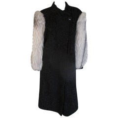 Black Astrakhan/Persian Lamb with Fox Fur sleeves