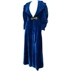 1930s Blue Velvet Opera Coat
