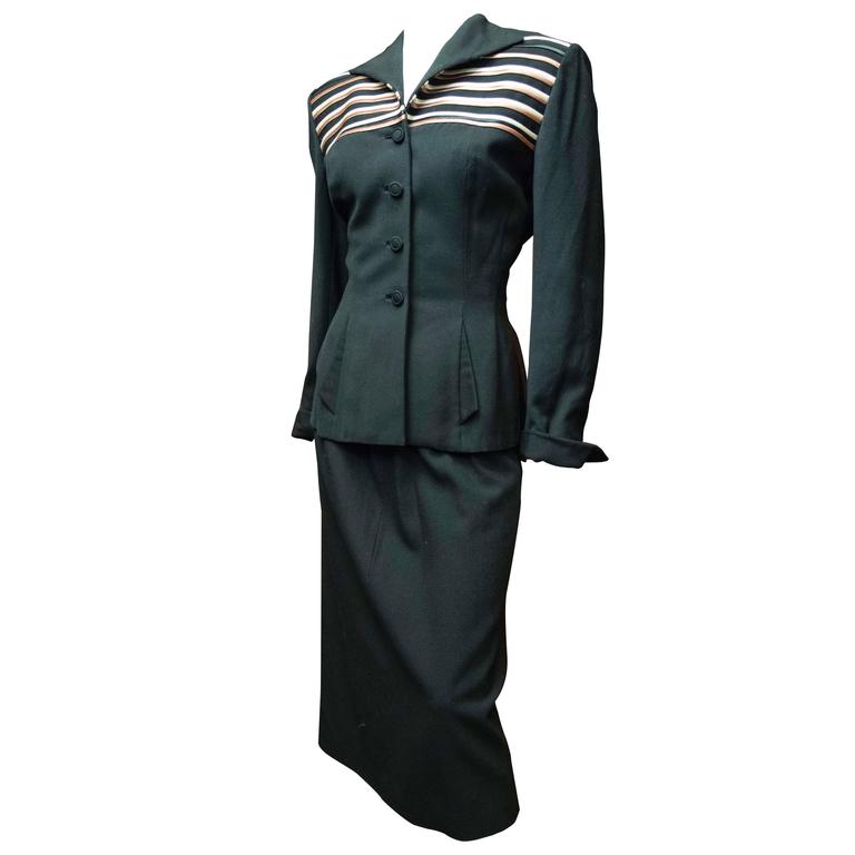 1940s Lilli Ann Two Piece Skirt Suit at 1stDibs