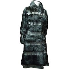1970s Lilli Ann Paris Fringed and Rabbit Fur Coat 10
