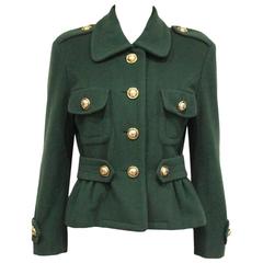 Moschino green military style jacket, c. 1991 6