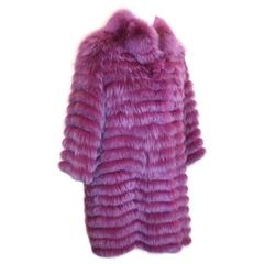 Olivia Preckel Purple "Carolina" Long Fox Coat - NWT - M