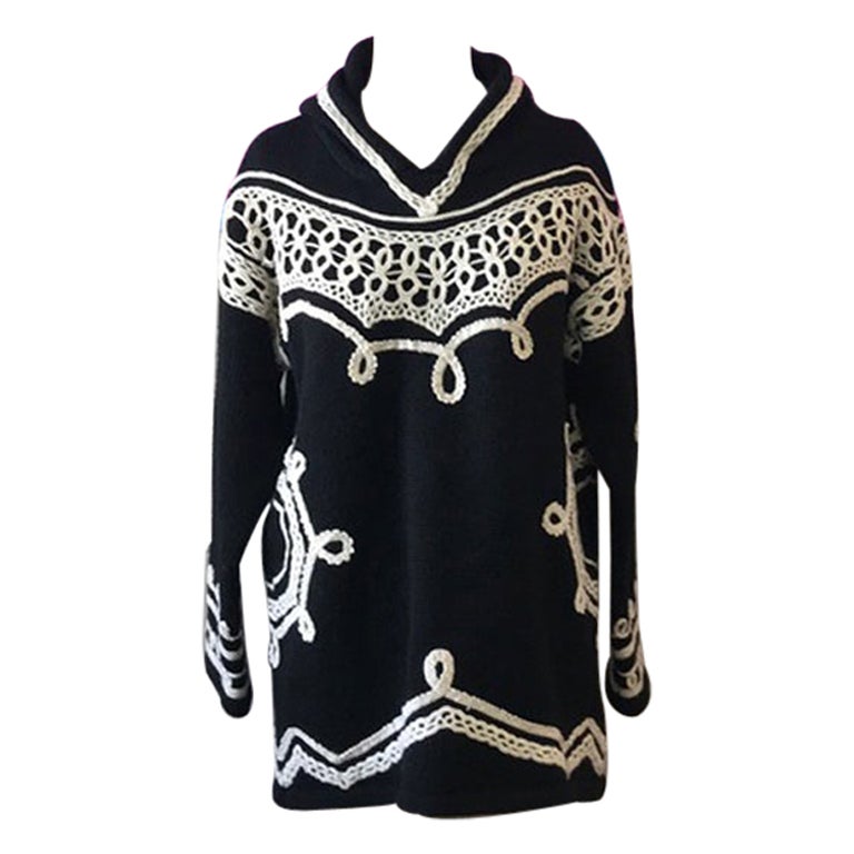 Moschino Cheap Chic Black White Wool Sweater