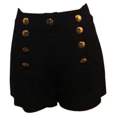 Vintage Moschino Cheap & Chic Black Crepe Sailor Shorts