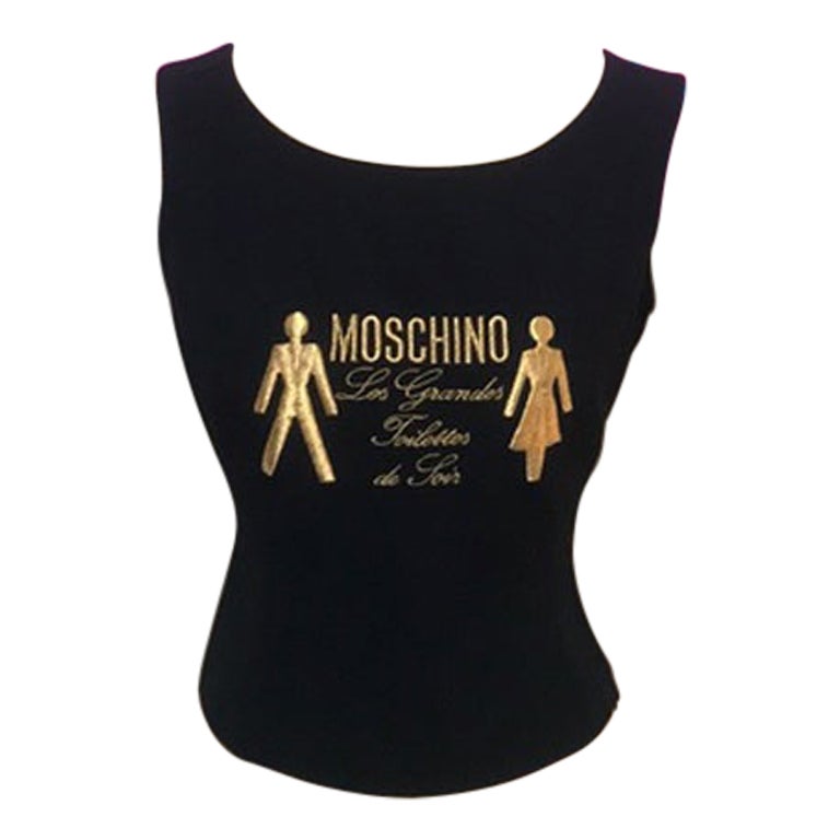 Moschino Couture Navy Blue Toilet Top For Sale