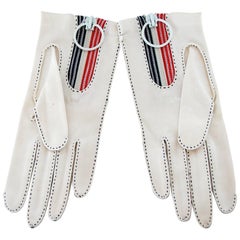 Bonnie Cashin pour Crescendoe - Gants en coton blanc Mod, en stock, avec étiquettes, années 70