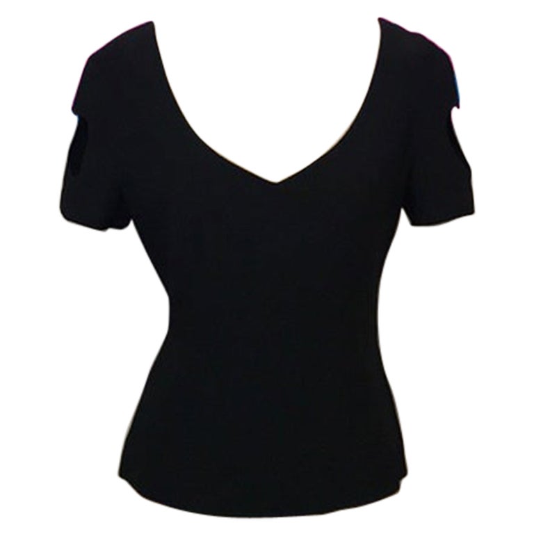 Moschino Couture Black Cut Out Heart Top For Sale