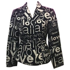 Moschino Jeans Blazer noir et blanc Allover