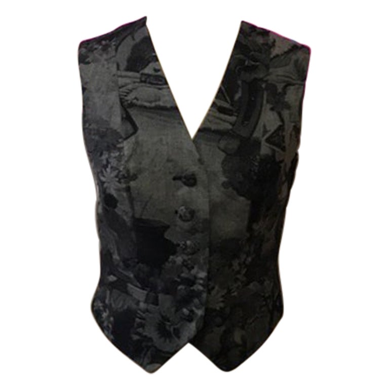 Moschino Cheap Chic Gray Wool Vest Vintage For Sale