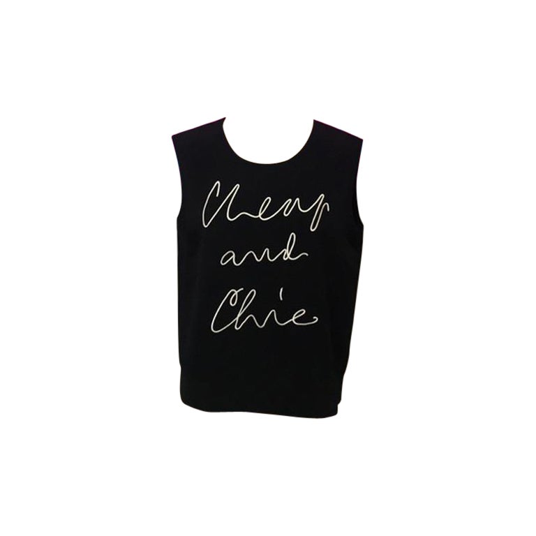 Moschino Cheap Chic Black White Sleeveless Top For Sale