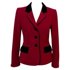 Moschino Red Wool Riding Equestrian Jacket Blazer