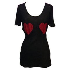 Vintage Moschino Pretaporter Black Red Heart Blouse