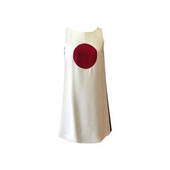 Retro Moschino Cheap Chic White Red Circle Shift Dress