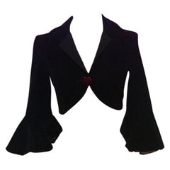 Vintage Moschino Cheap Chic Black Velvet Bolero Jacket