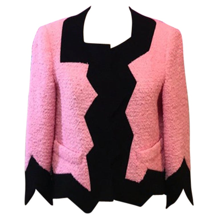 Moschino Cheap and Chic Pink Black Boxy Jacket For Sale