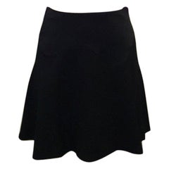 Vintage Moschino Cheap Chic Black Satin Tuxedo Skirt