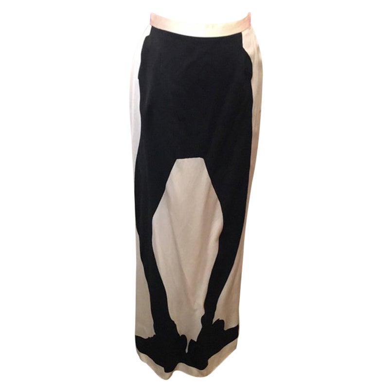 Moschino Cheap Chic Silhouette Olive Oyl Maxi Skirt For Sale