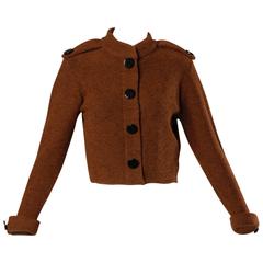 Early St. John by Marie Gray Vintage Brown Knit Sweater Jacket 8
