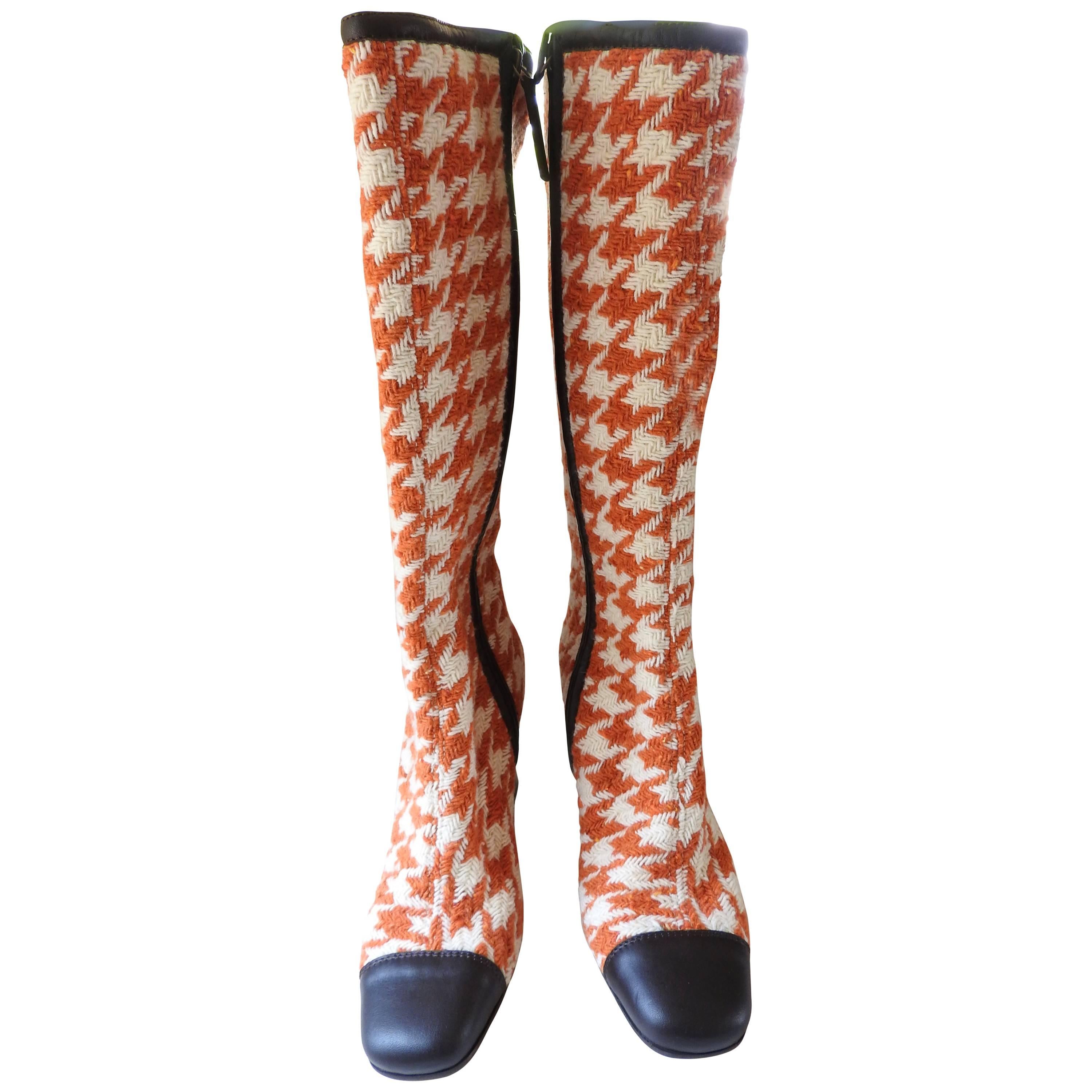NEW ✿*ﾟTAPEET By VICINI  Lambskin Wool Woven Knee High Dress BOOTS  7.5 , I 8  For Sale