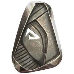 Modernist Salvador Teran Sterling Silver Pin Mexico