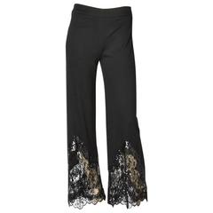 Valentino Pant With Sequin and Lace Detail
