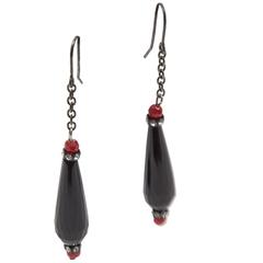 Striking Black Jet Drop Earrings 2