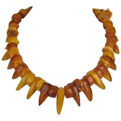 Baltic Honey Amber Tribal Necklace 5