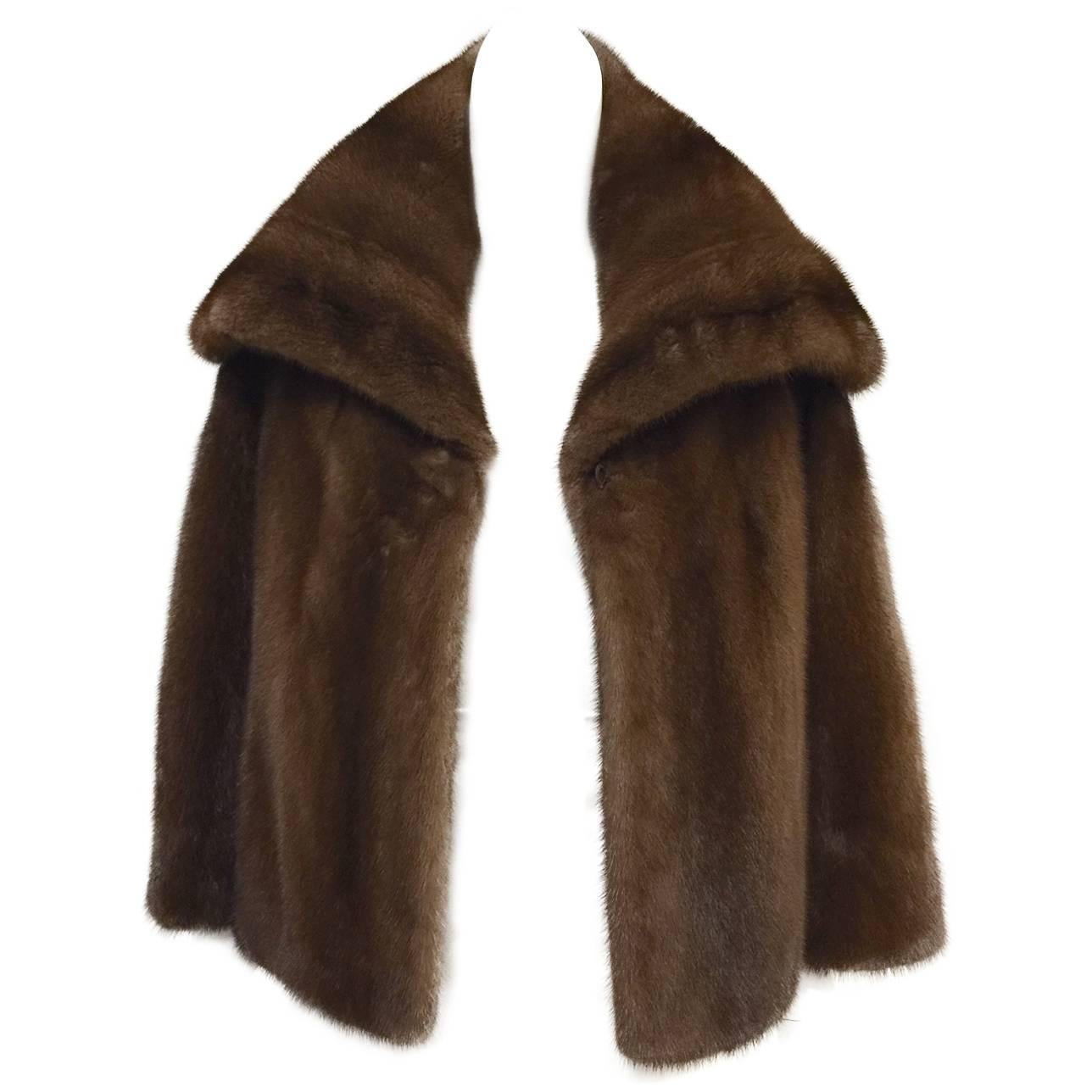 Mary McFadden Furs Brown Platinum Fur Mink Coat 