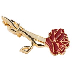 Burgundy Bliss, Glossy Lacquer Finish Tie Clip Dipped in 24k Gold